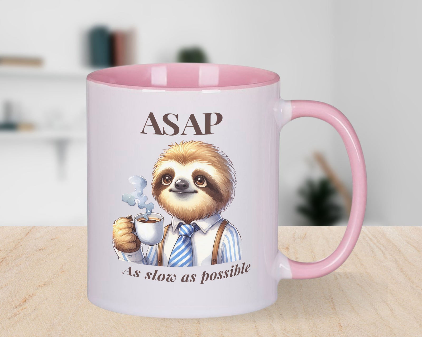 Sloth Mug ASAP As Slow as Possible Coffee Novelty Cup