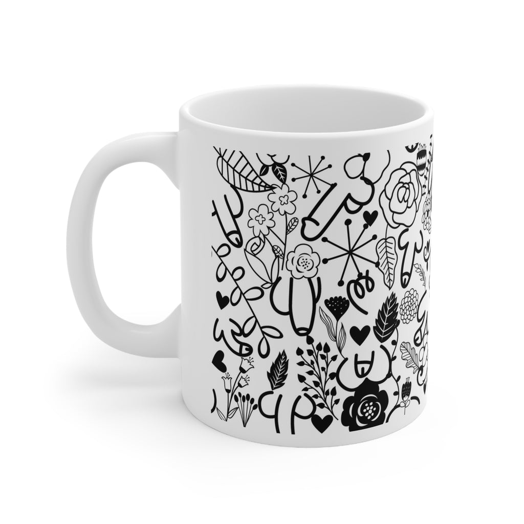 Funny Adult Humour Novelty mug penis flower Dick Pic Caffeine Cup