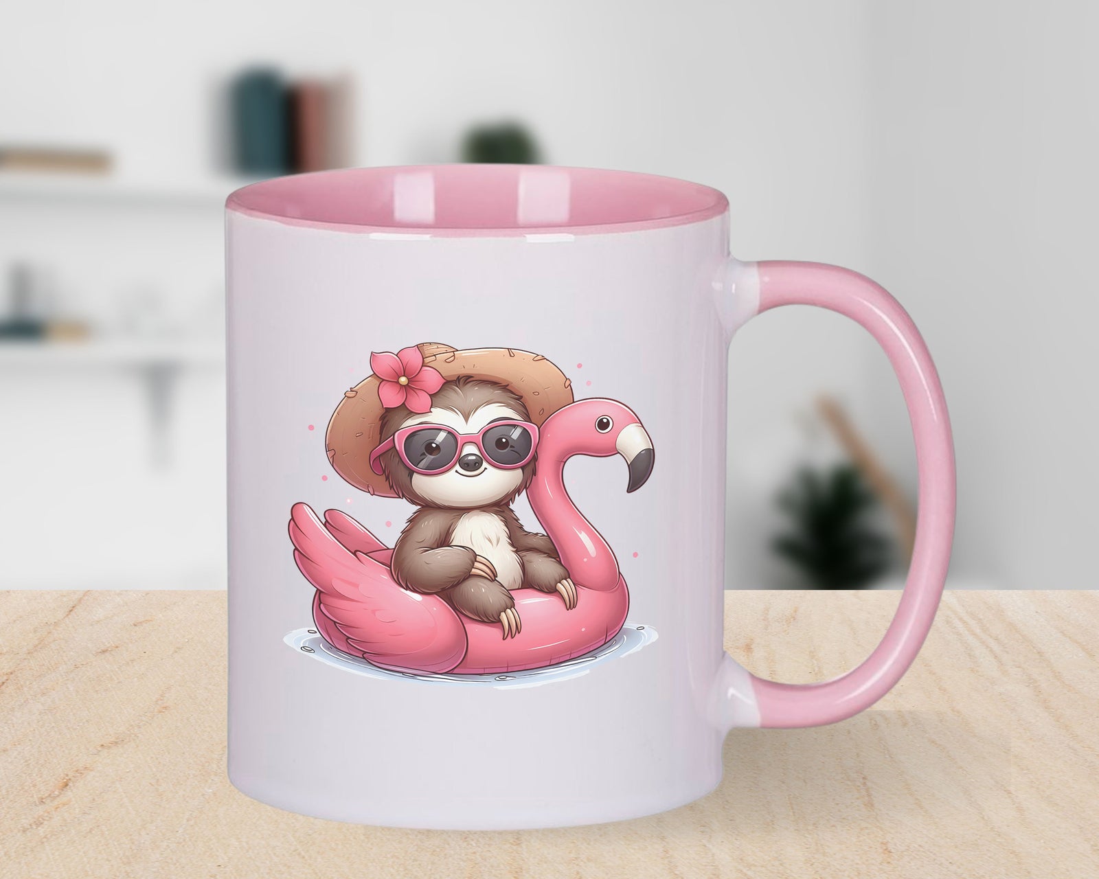 Sloth Novelty Mug Caffeine Pool Party Inflatable flamingo Tea Cup