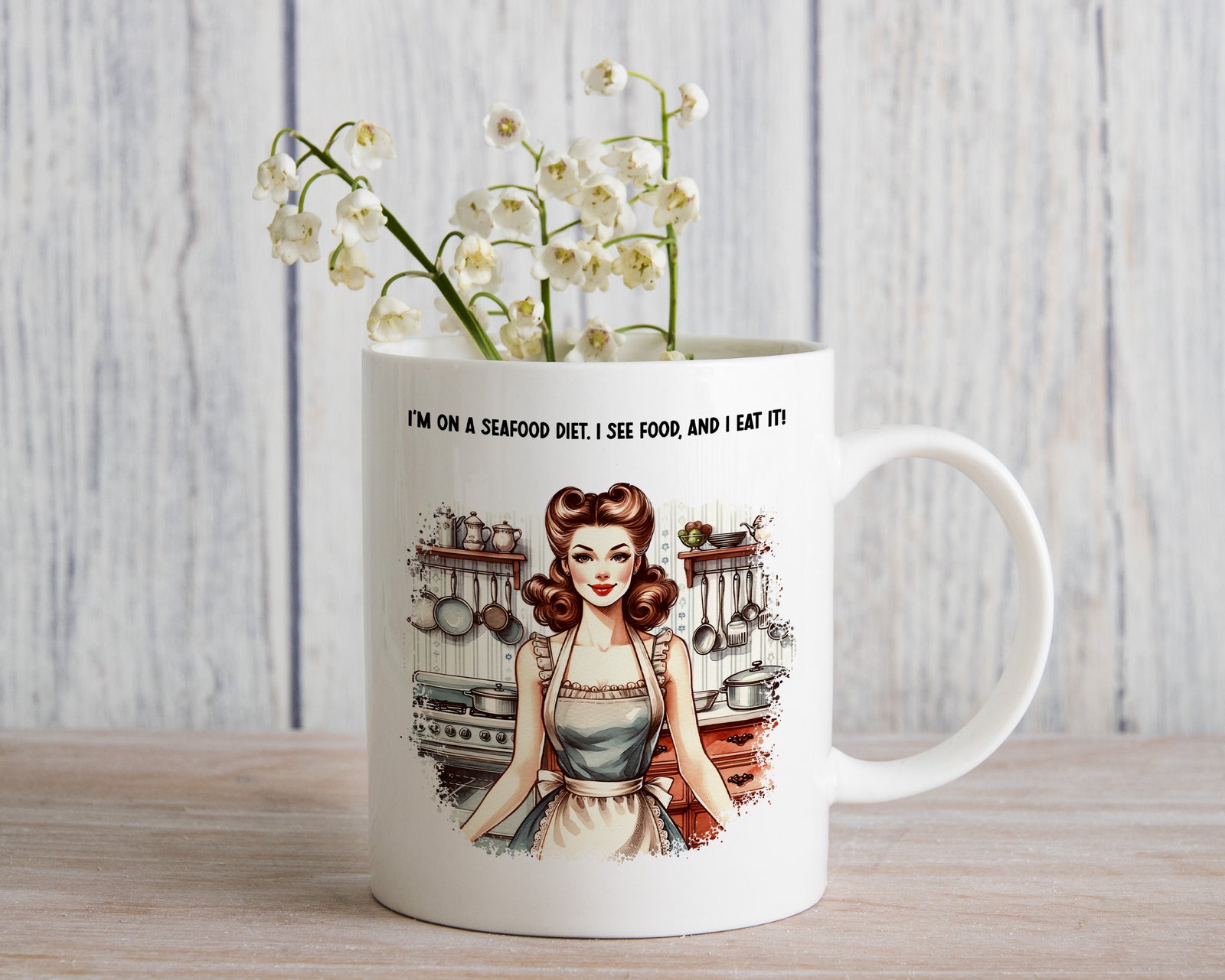 See Food Diet Funny Novelty Mug Seafood Funny Gift Coffee Cup