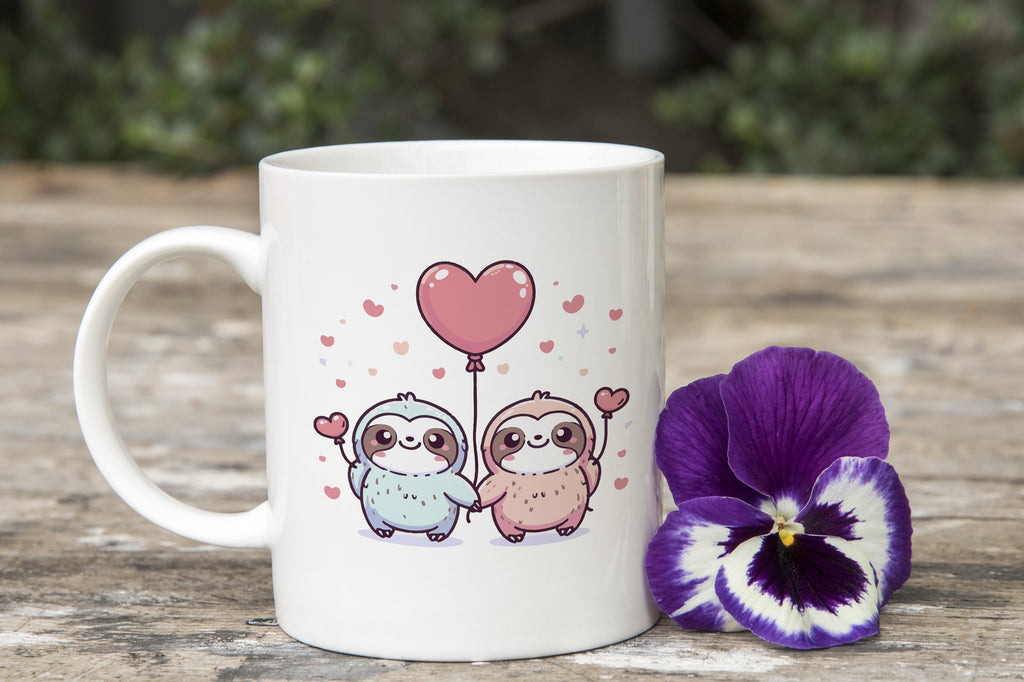 Sloth Lover Novety Mug Love Heart Balloon Coffee Cup