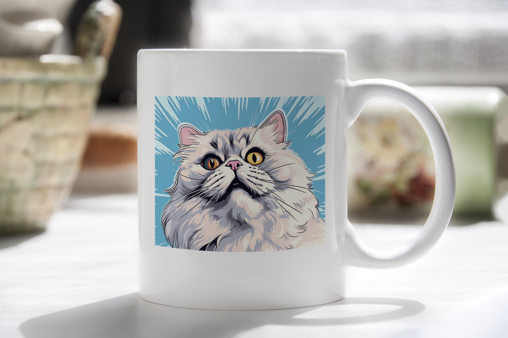 Pop art Persian Cat Novelty mug Caffeine Cup