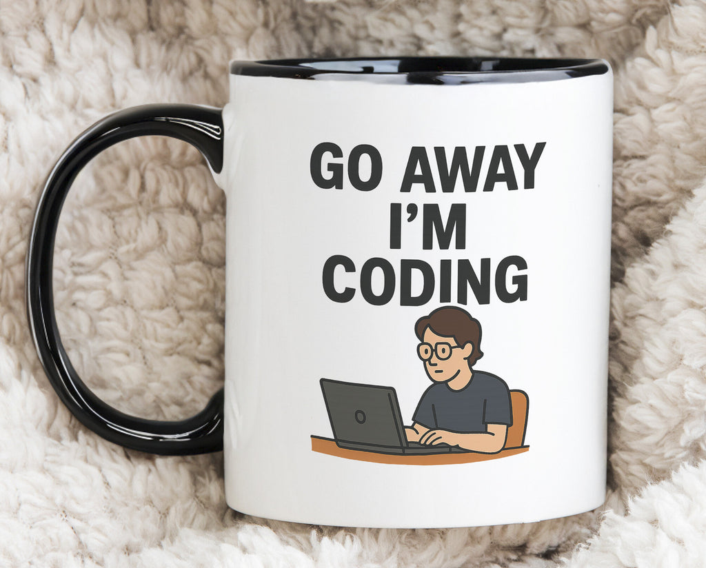 Go Away I'm Coding Novelty Mug Funny Nerd Coffee Cup