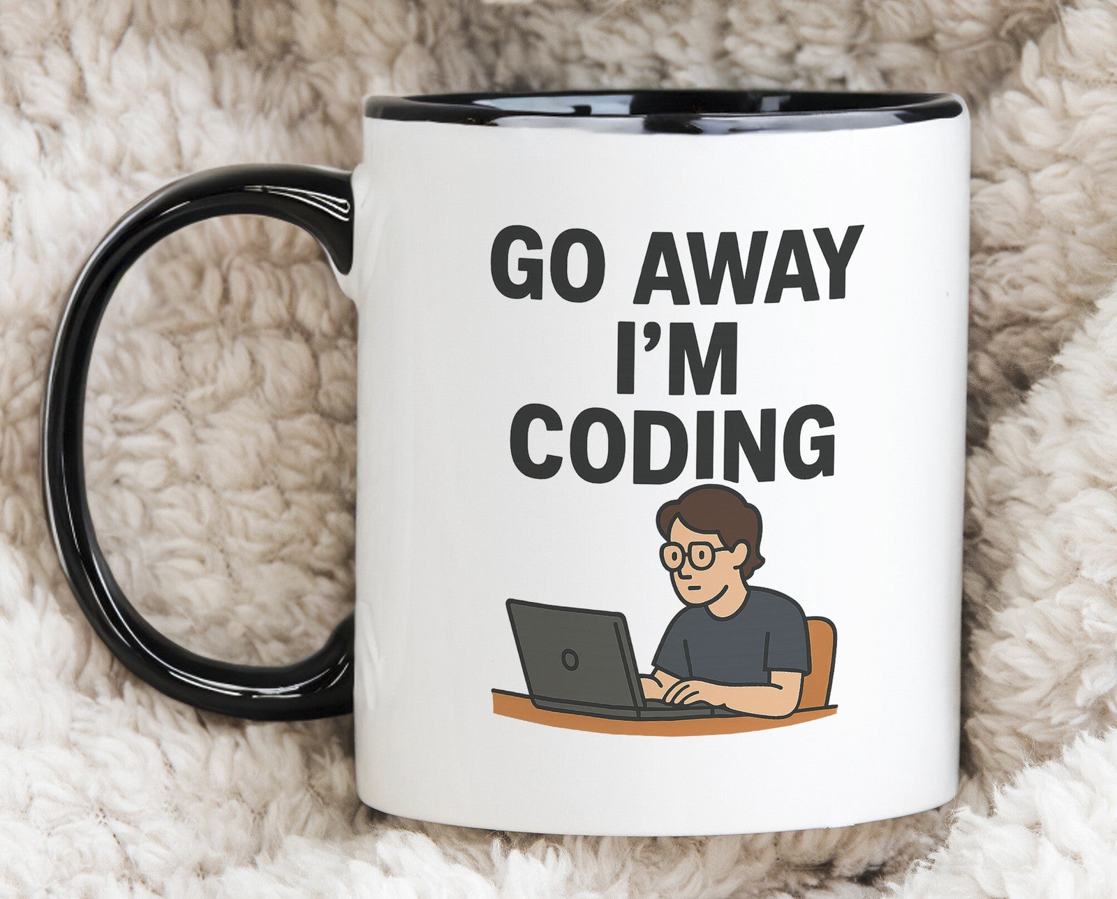 Go Away I'm Coding Novelty Mug Funny Nerd Coffee Cup