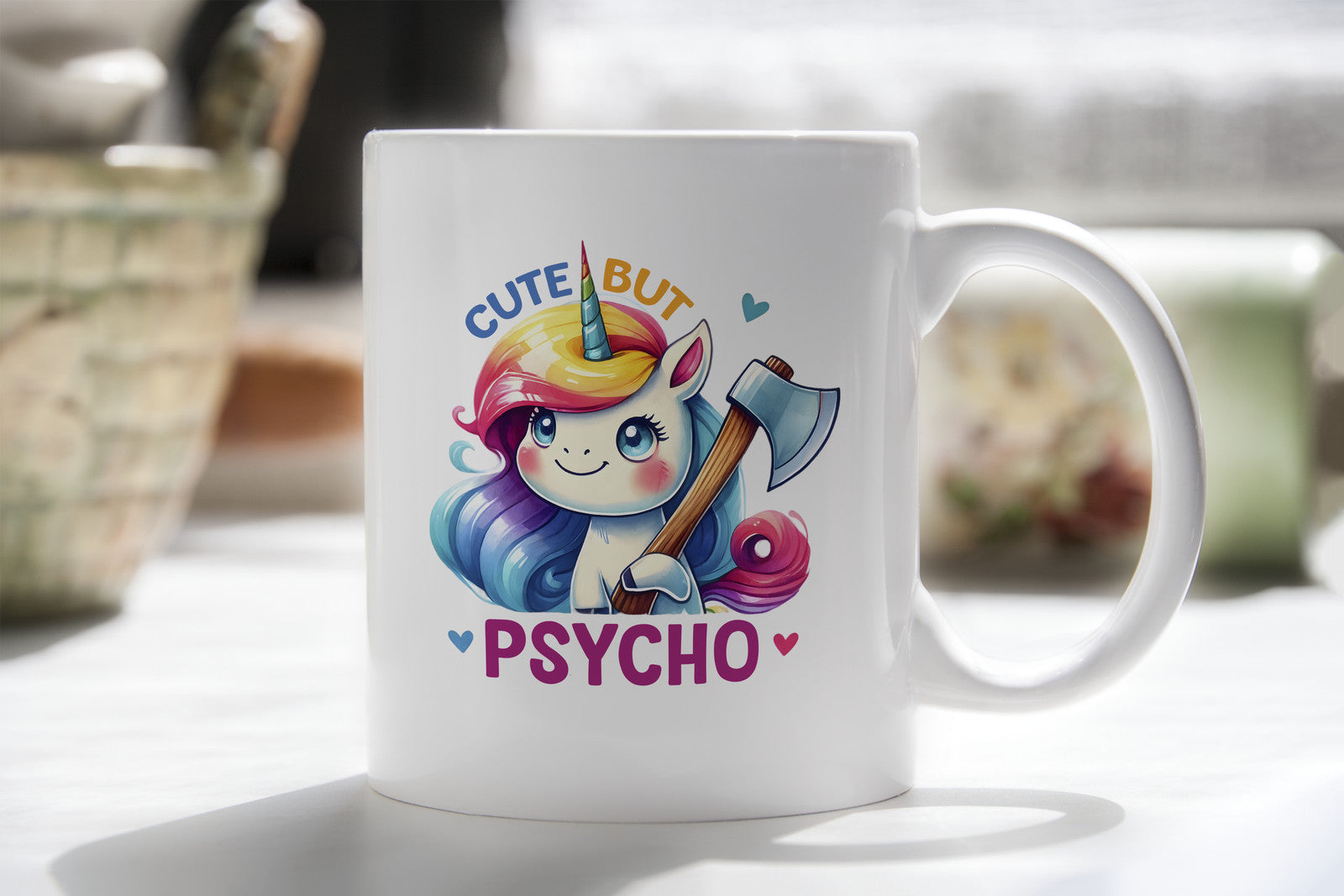 Cute but Psycho Girlfriend GF Unicorn Novelty Mug Girl Friend lover Coffee Cup