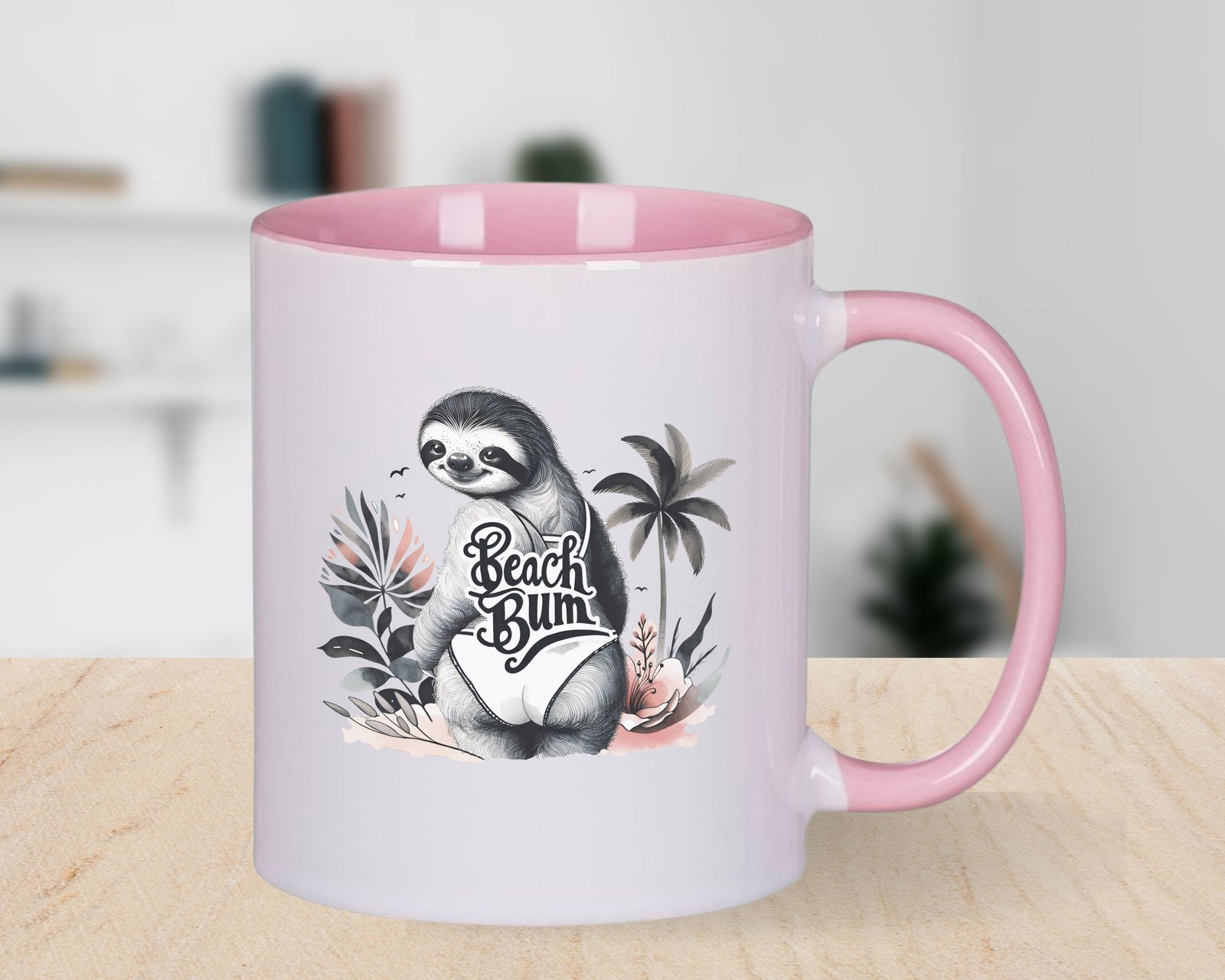 Funny Beach Bum Sloth Novelty Mug Coffee Cup Tea Gift