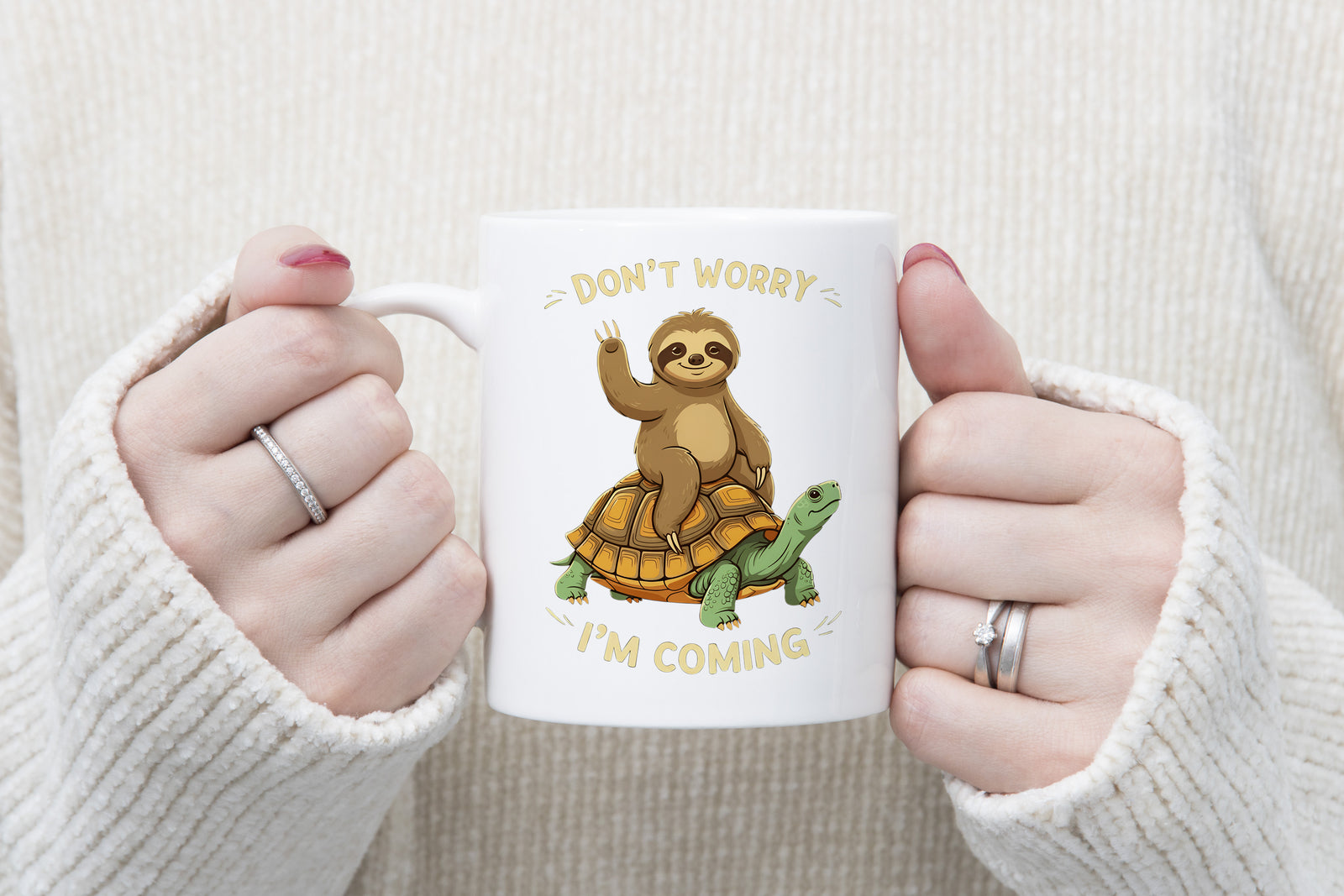 Slow Sloth Mug Don't Worry I'm Coming Coffee Novelty Cup