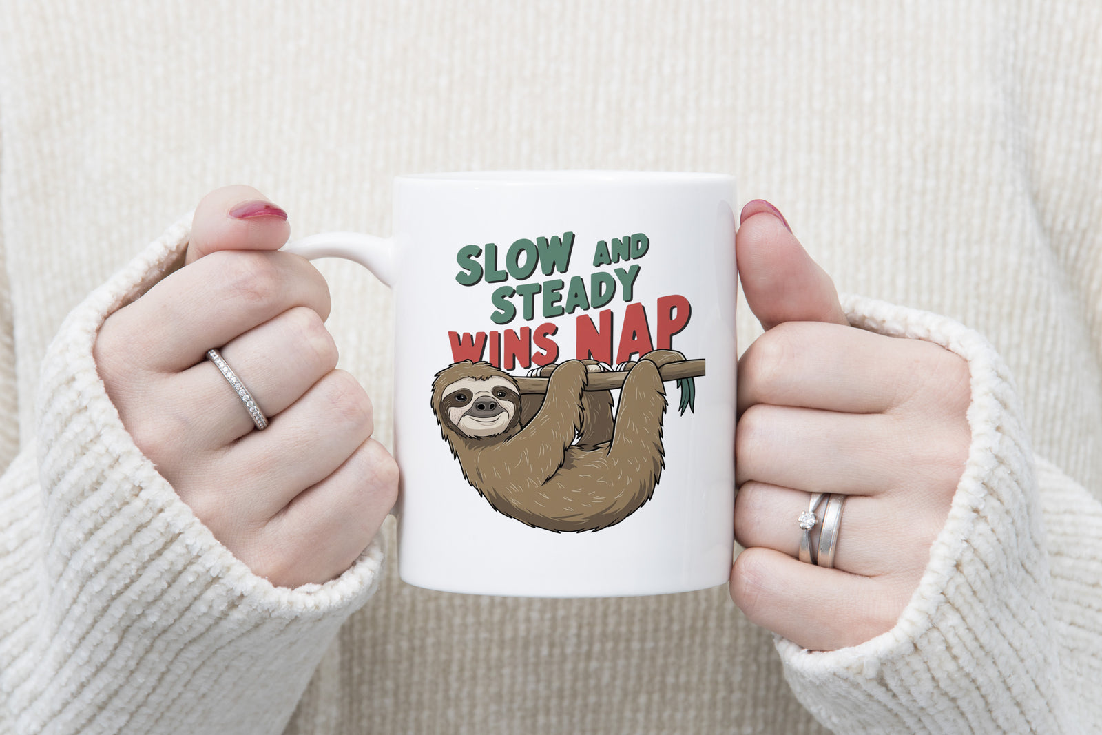 Sloth Novelty Mug Coffee Cup Slow and Steady Wins the Nap