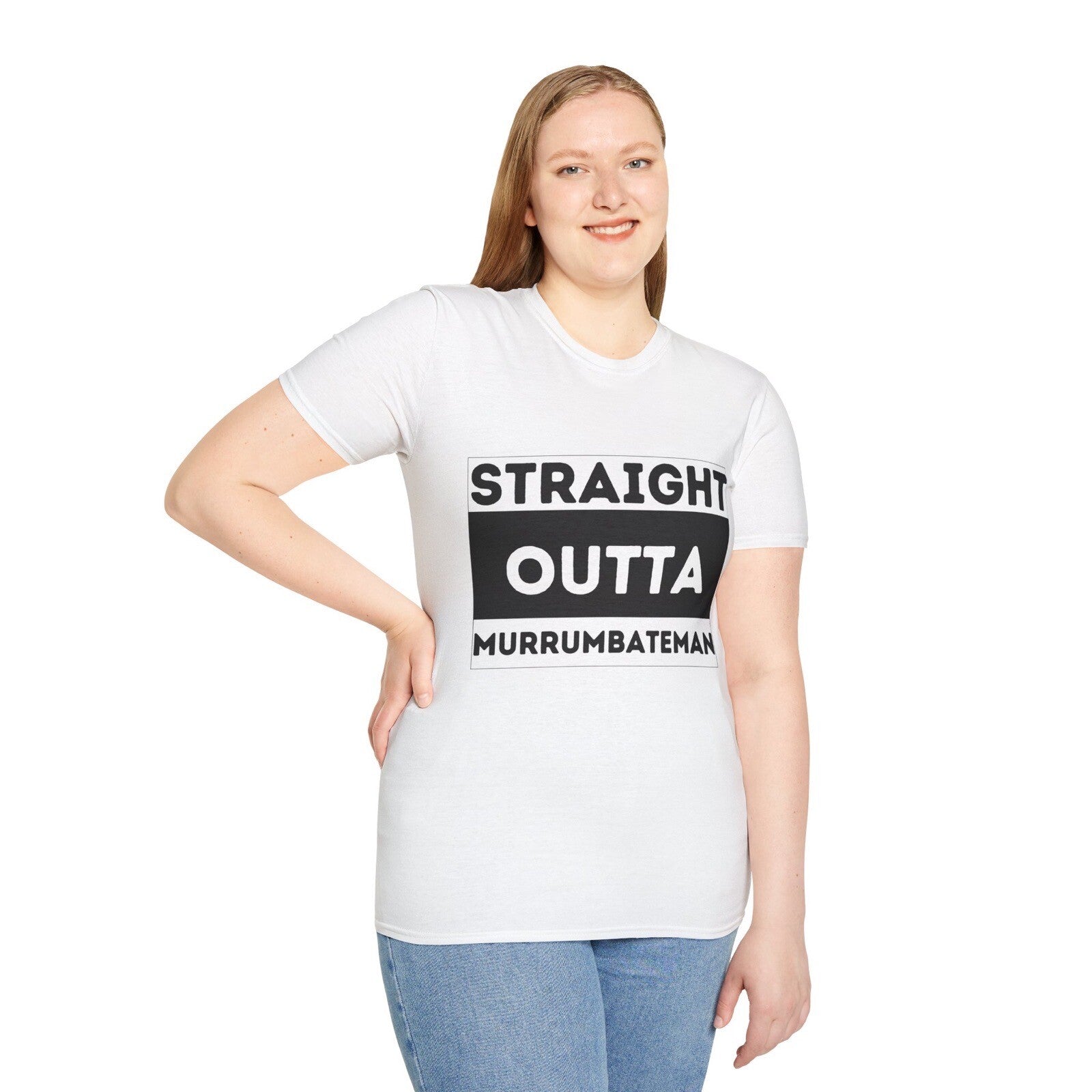 Straight outta Murrumbateman novelty unisex t-shirt White
