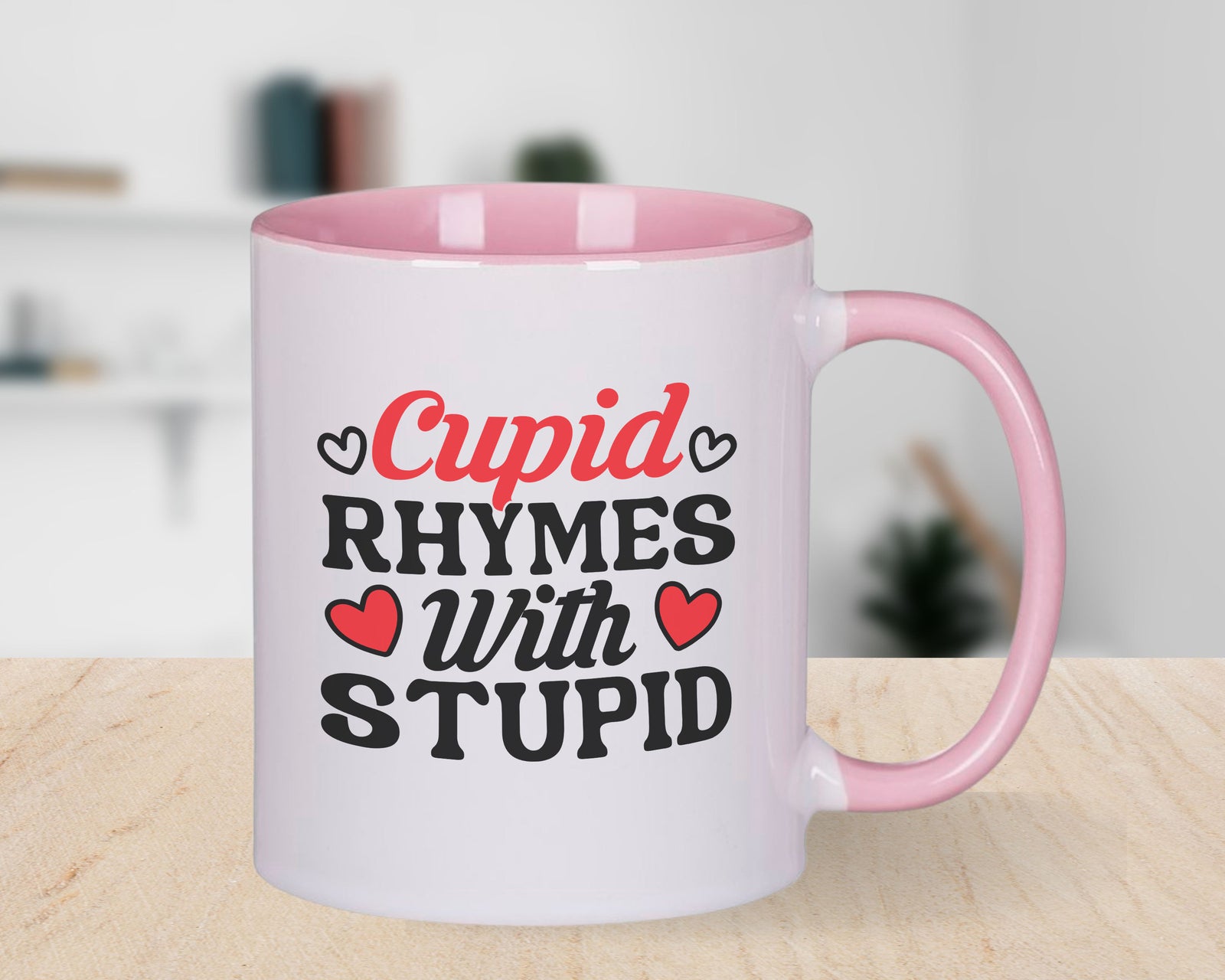 Cupid Rhymes with Stupid Anti Valentine's Day Novelty Mug Coffee Cup