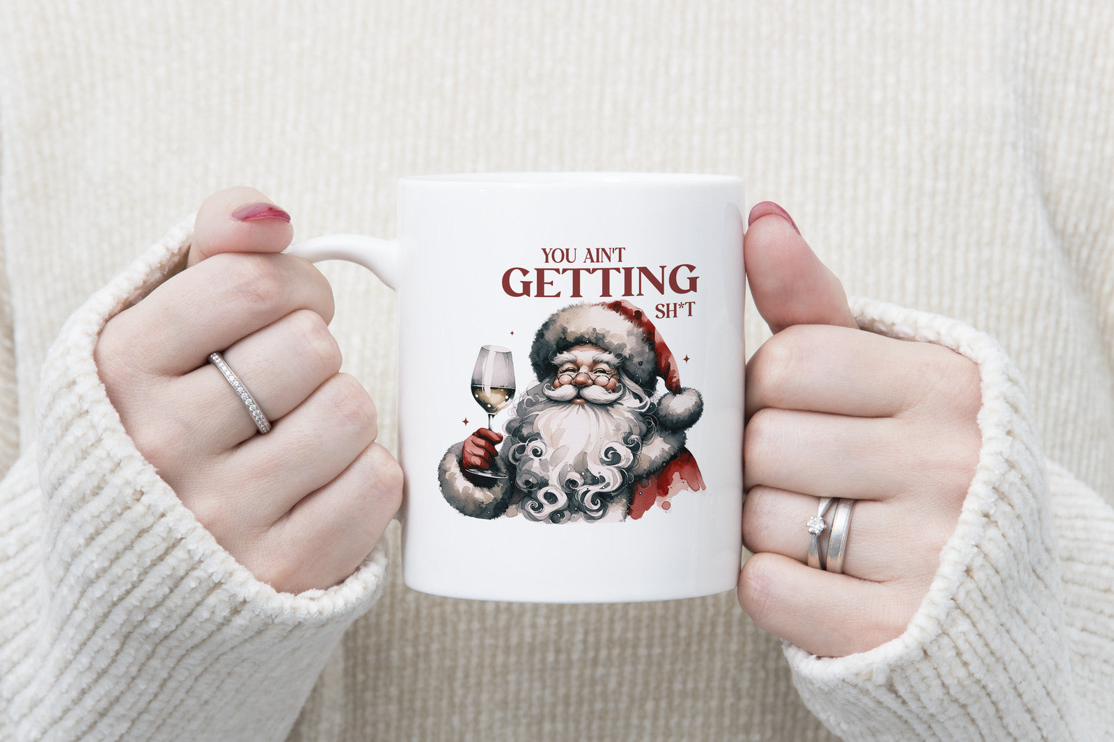 You ain't getting shit naughty Santa Christmas Novelty mug Caffeine Cup