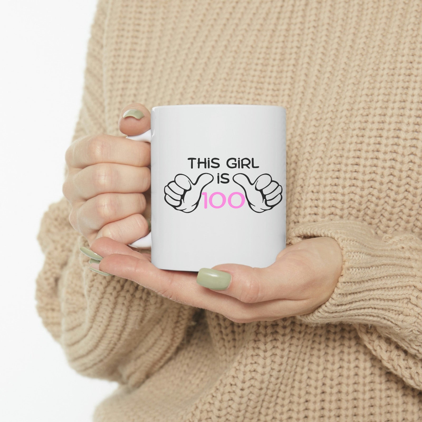 100th Birthday Novelty Mug Funny Birthday Gift this girl is 100 year old