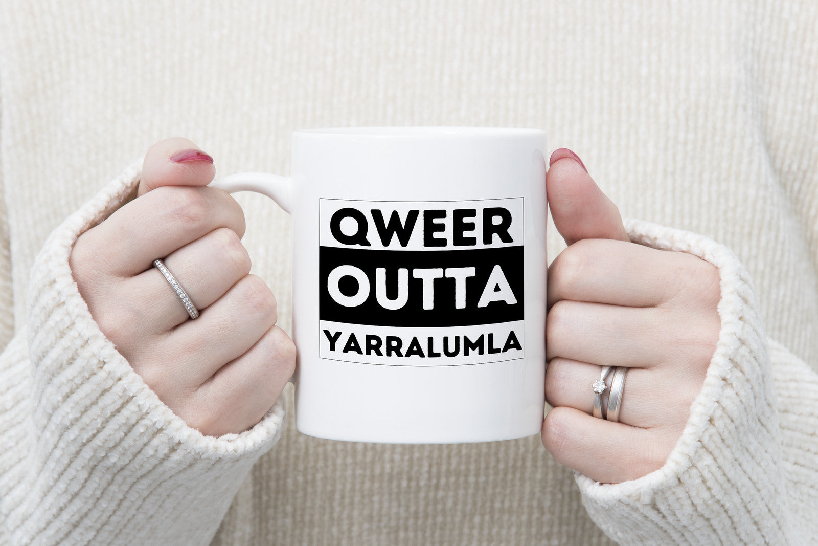 Qweer outta Yarralumla ACT Novelty Mug Gay Pride LGBTQIA Coffee Cup