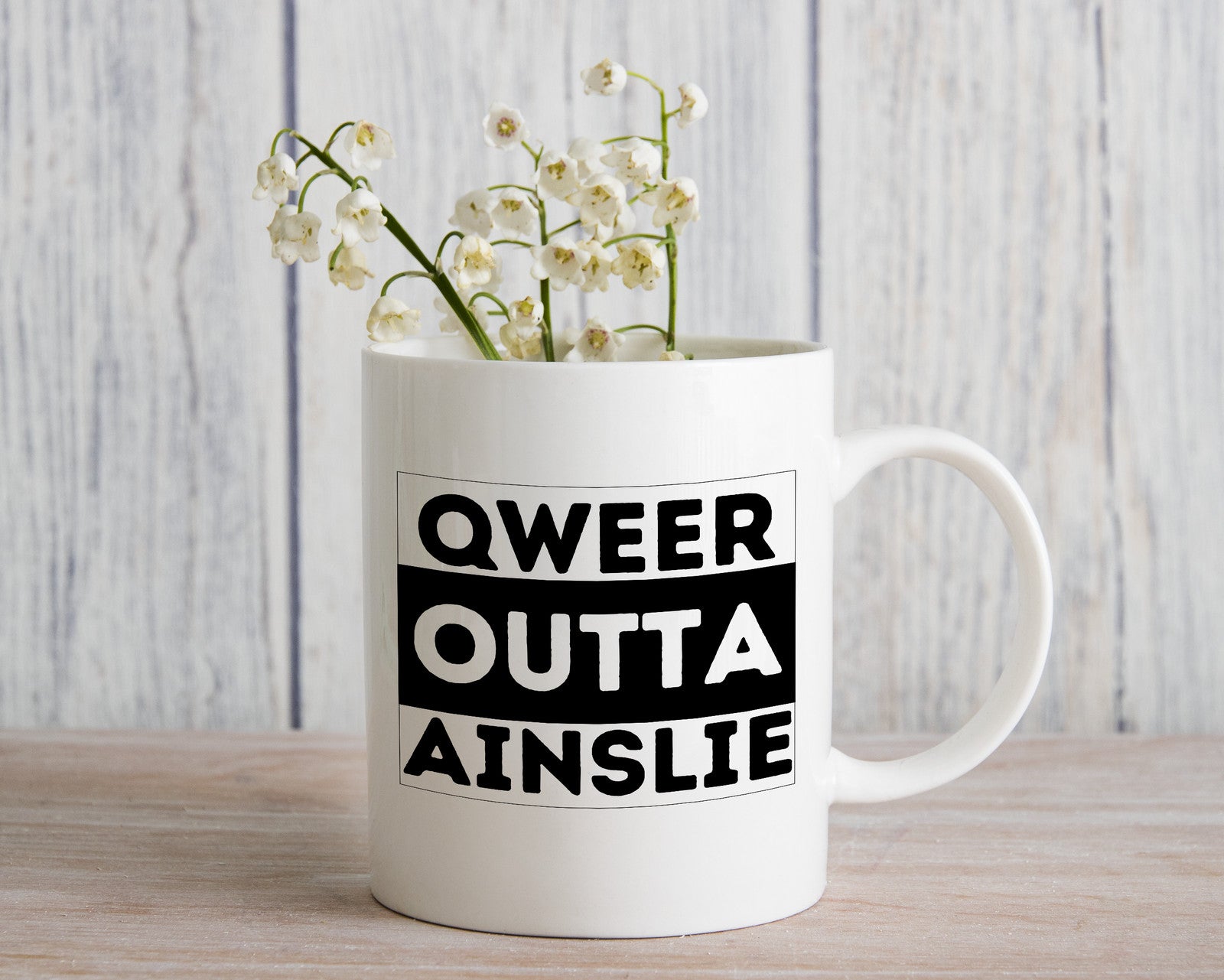 Qweer outta Ainslie ACT Novelty Mug Gay Pride LGBTQIA Coffee Cup