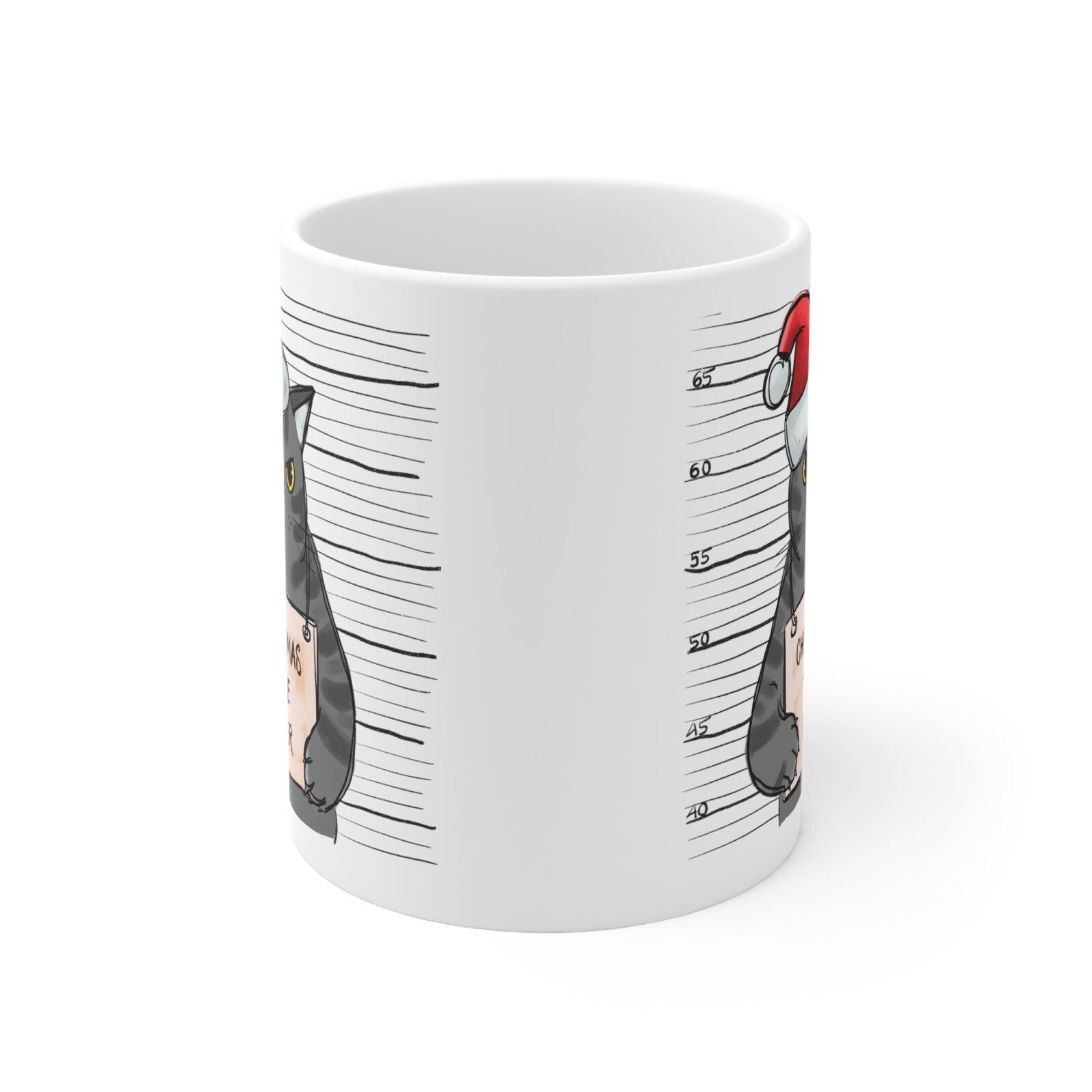 Funny Christmas Cat Mug Shot Killer Christmas Tree gift