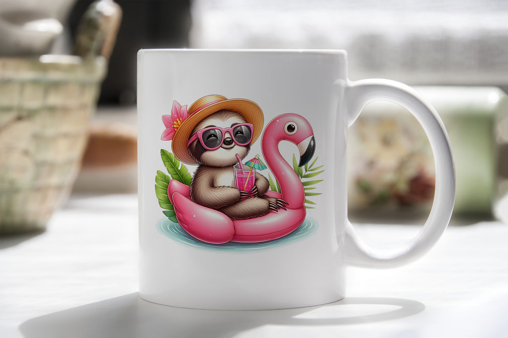 Summer Holidays Sloth Novelty Mug Caffeine Inflatable flamingo Tea Cup