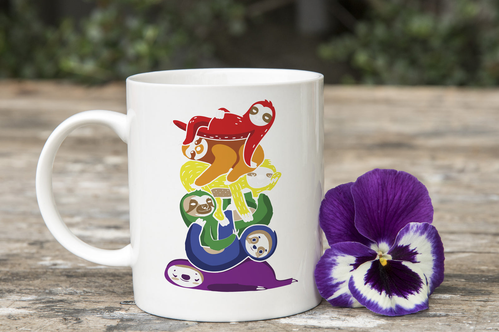Sloth Pride Rainbow Novety Mug Love Coffee Cup