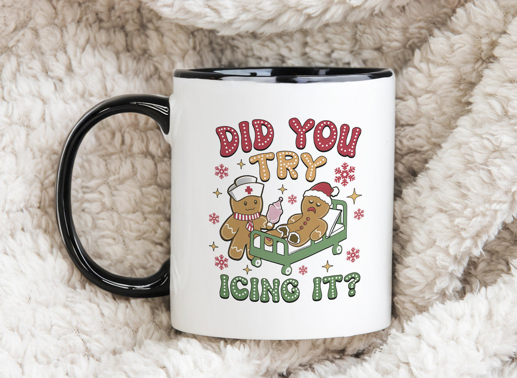 Gingerbread did you try ice it funny Christmas Novelty mug Caffeine Cup