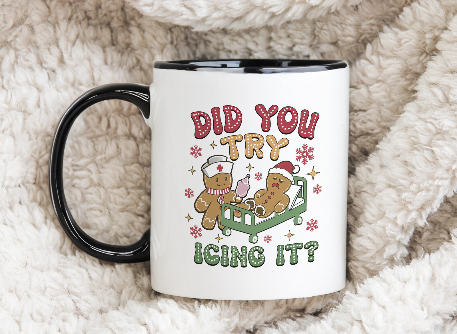Gingerbread did you try ice it funny Christmas Novelty mug Caffeine Cup