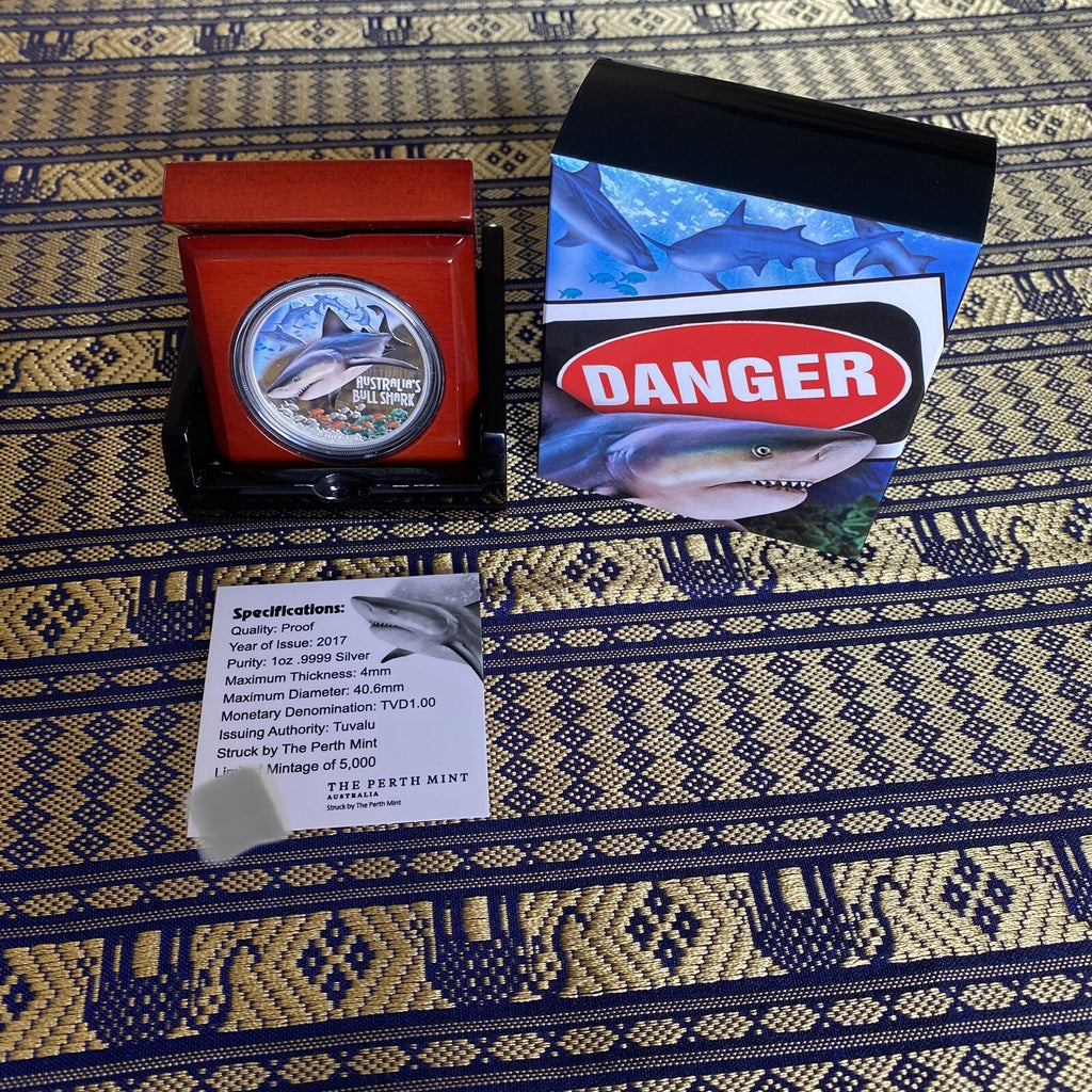 Bull Shark coin 2017 Tuvalu Deadly and Dangerous Australian Silver Proof Perth