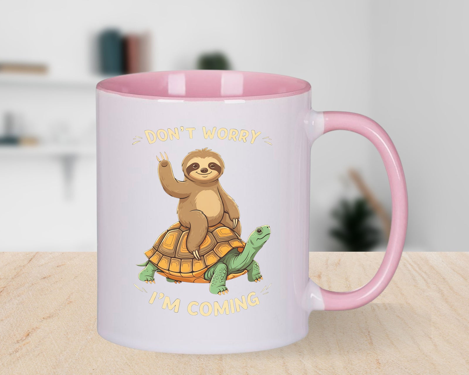 Slow Sloth Mug Don't Worry I'm Coming Coffee Novelty Cup