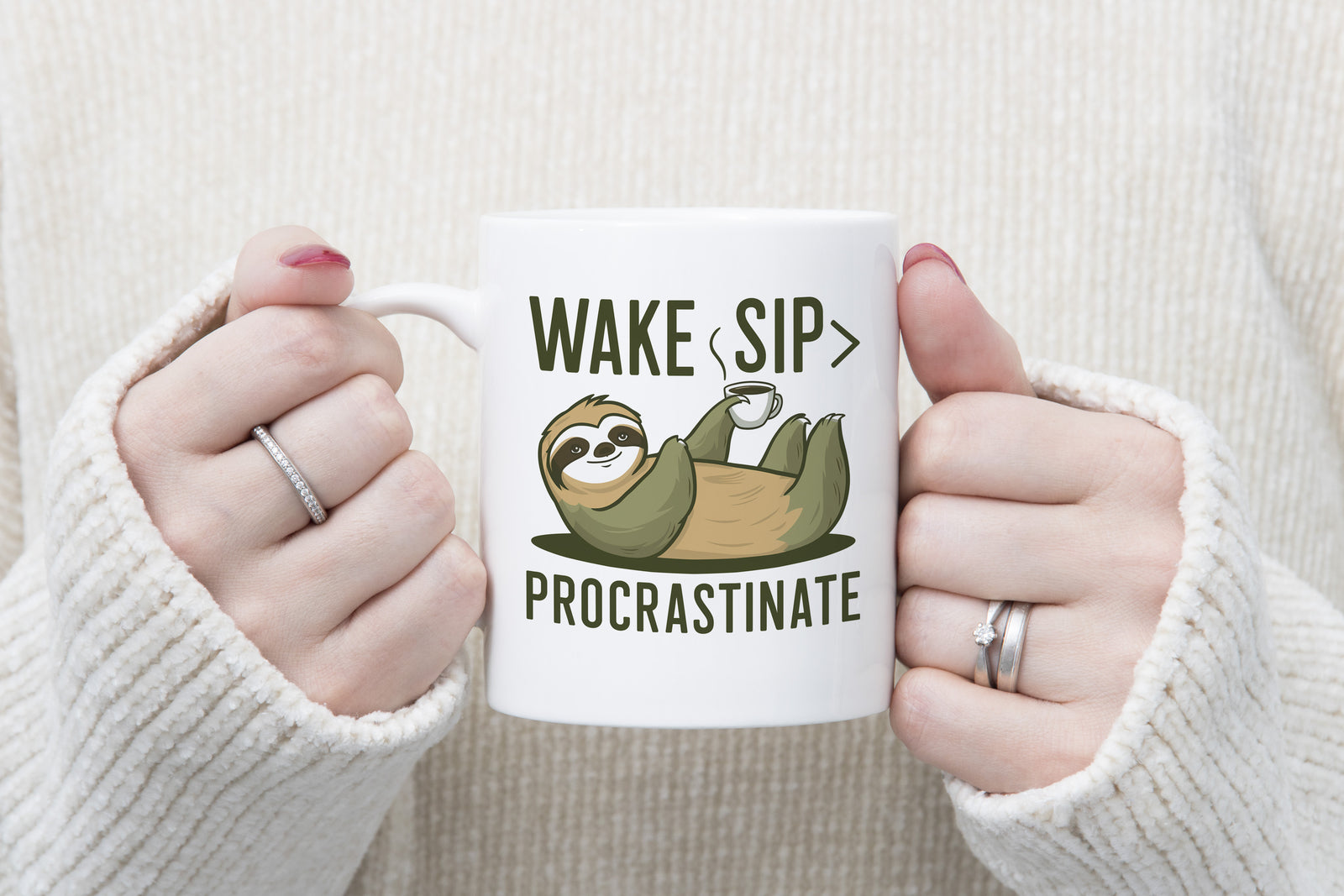 Sloth Mug Wake Up Procrastinate Sip Coffee Novelty Cup