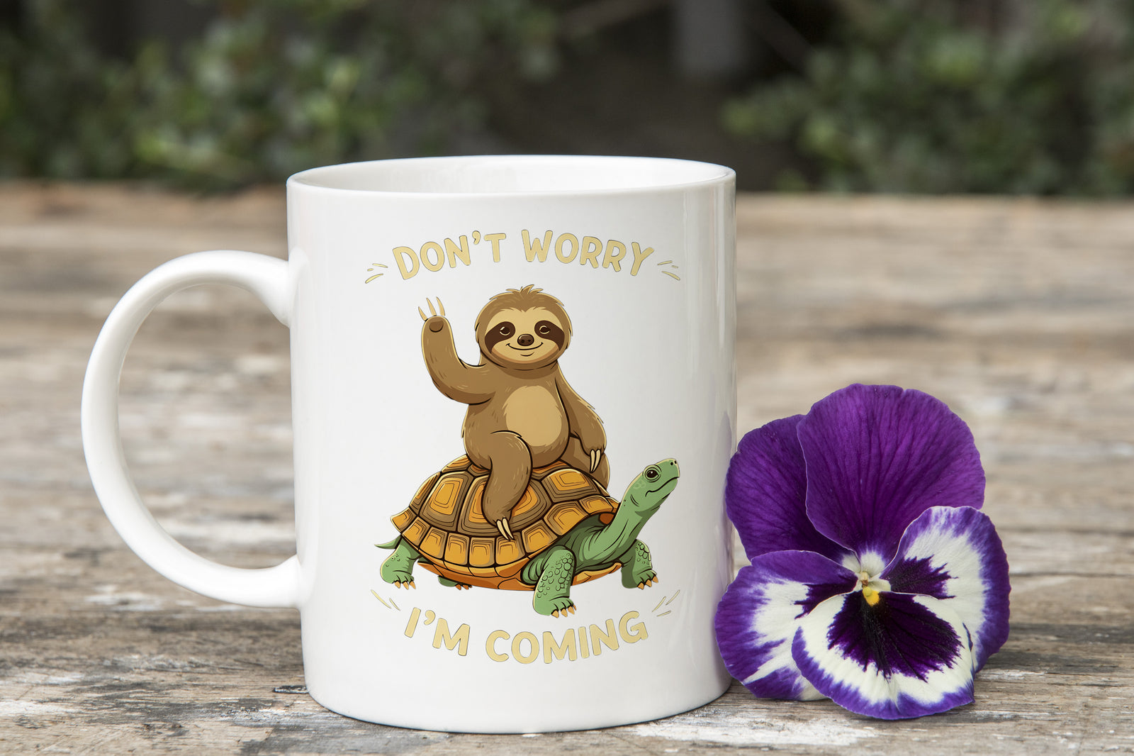 Slow Sloth Mug Don't Worry I'm Coming Coffee Novelty Cup