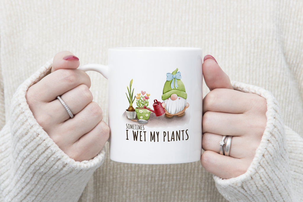 Novelty Mug Sometimes I Wet My Plants Gnome Gardening Coffee Cup