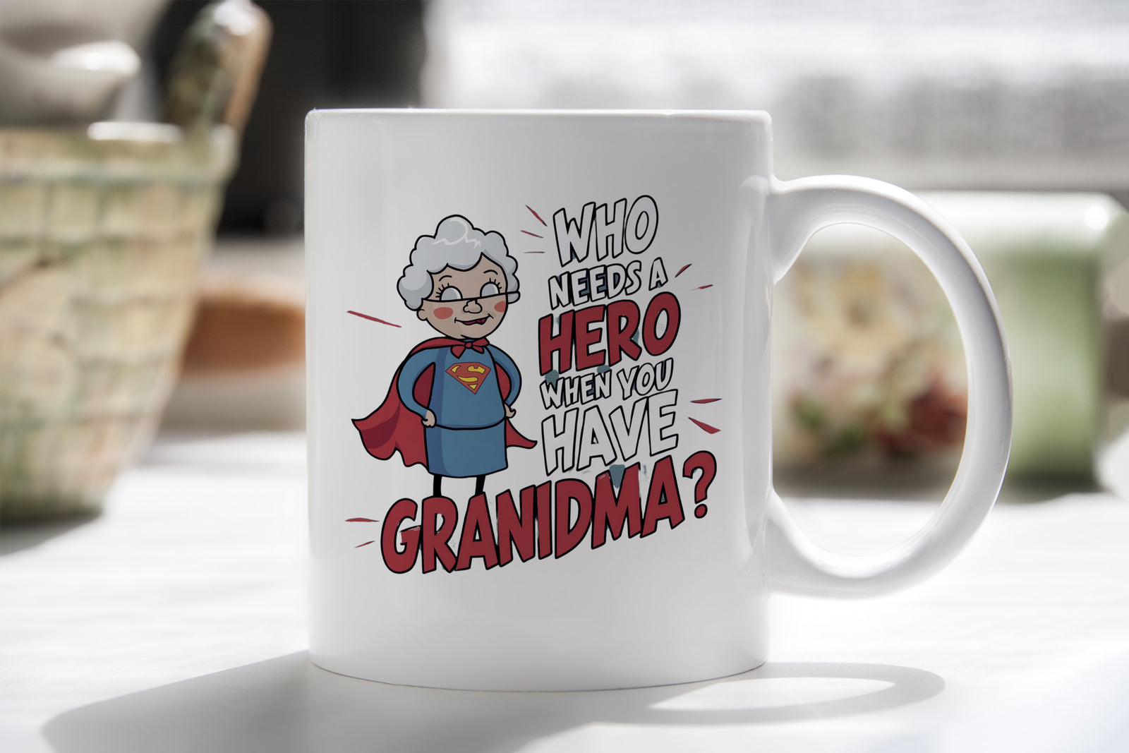 Grandma Gift Superhero Granny Novelty Mug Gift for Christmas Coffee Cup