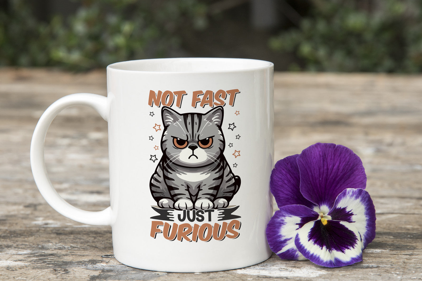 Not Fast Just Furious Cat Novelty Mug Caffeine Tea Cup