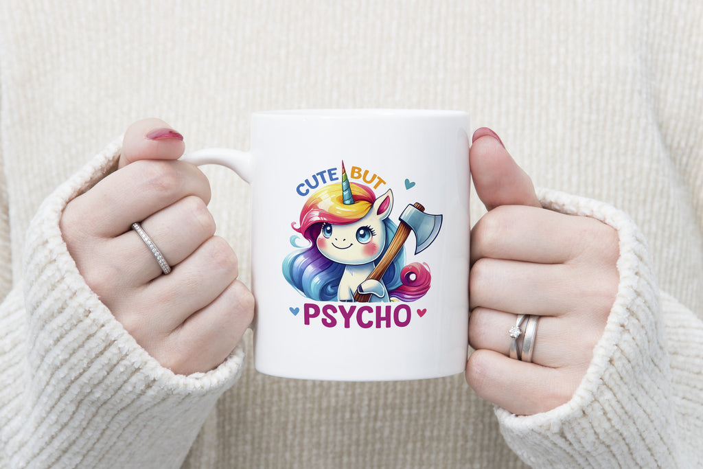 Cute but Psycho Girlfriend GF Unicorn Novelty Mug Girl Friend lover Coffee Cup