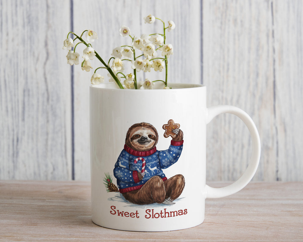 Christmas Sloth Mug Sweet Slothmas Coffee Novelty Cup
