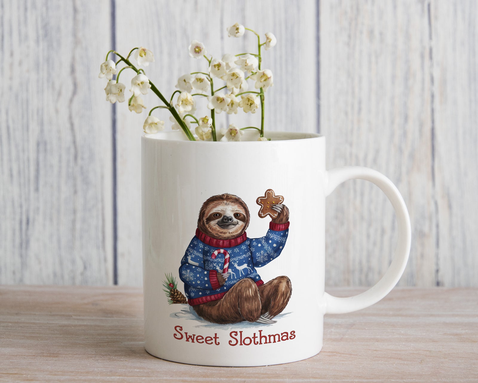 Christmas Sloth Mug Sweet Slothmas Coffee Novelty Cup