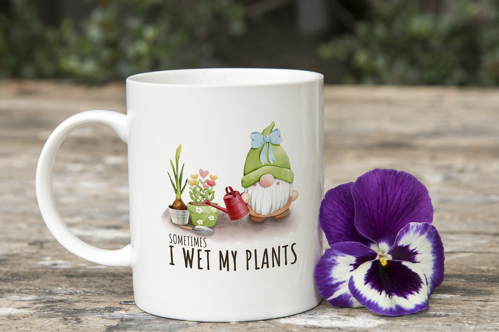 Novelty Mug Sometimes I Wet My Plants Gnome Gardening Coffee Cup