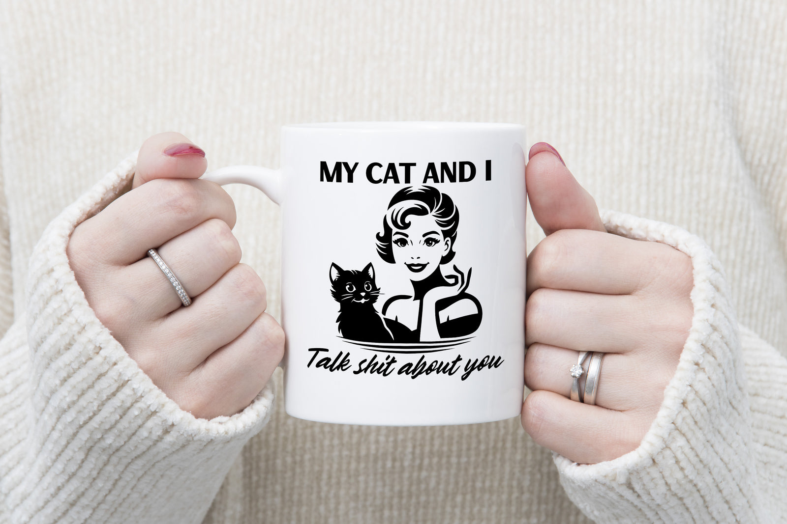My Cat and I talk Shit about you Novelty Mug Fun Coffee Cup