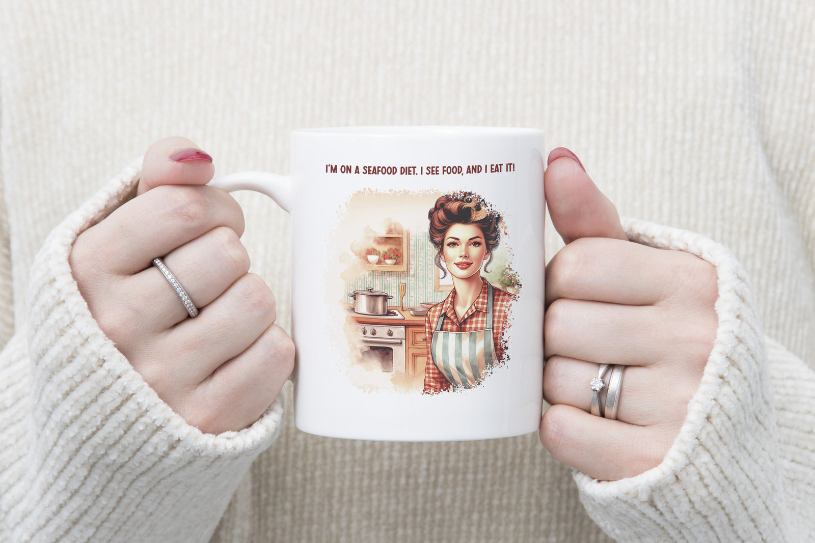 Seafood Food Diet Funny Novelty Mug See Food Pun Funny Gift Coffee Cup