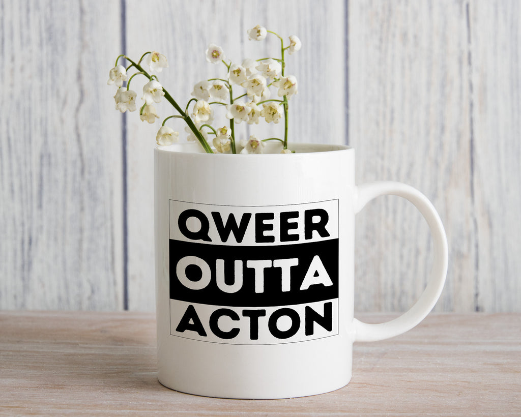Qweer outta Action ACT Novelty Mug Gay Pride LGBTQIA Coffee Cup