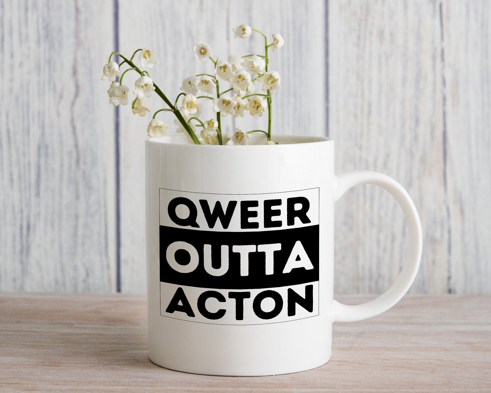 Qweer outta Action ACT Novelty Mug Gay Pride LGBTQIA Coffee Cup