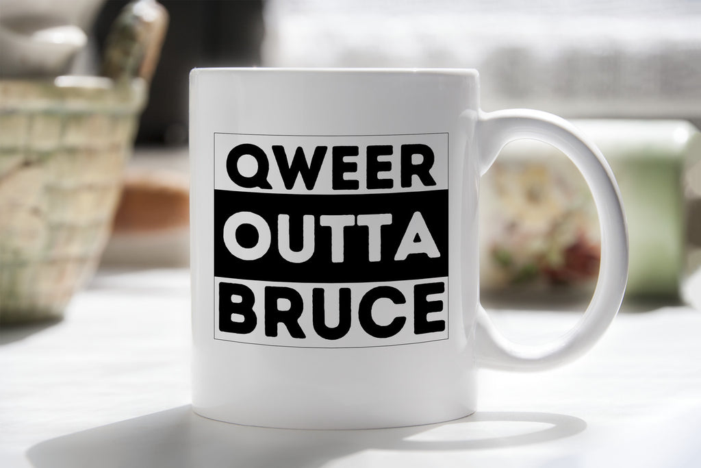 Qweer outta Bruce ACT Novelty Mug Gay Pride LGBTQIA Coffee Cup