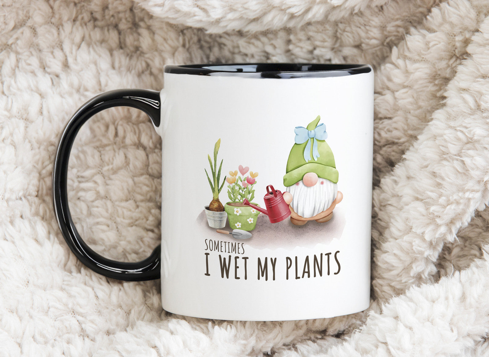 Novelty Mug Sometimes I Wet My Plants Gnome Gardening Coffee Cup