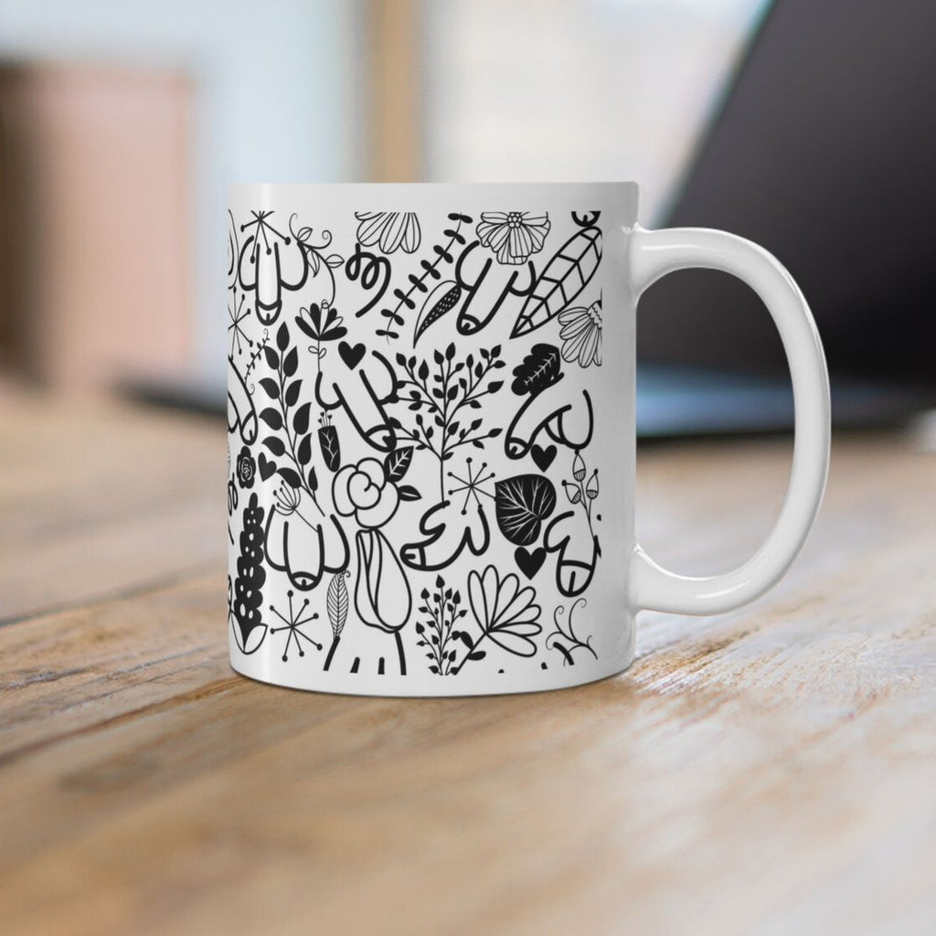 Funny Adult Humour Novelty mug penis flower Dick Pic Caffeine Cup