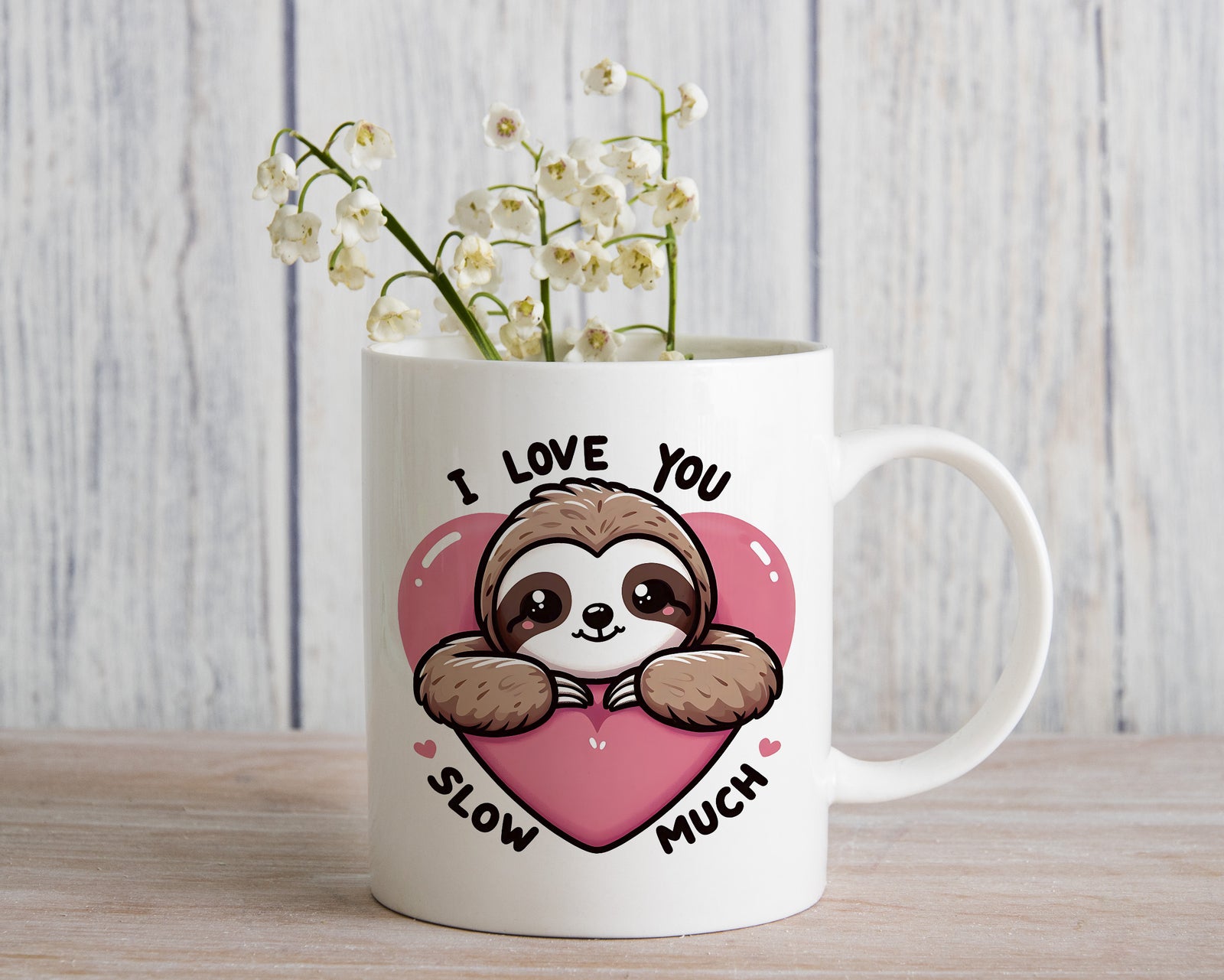 Sloth Mug I Love you Slow Much Coffee Novelty Cup Valentines Day