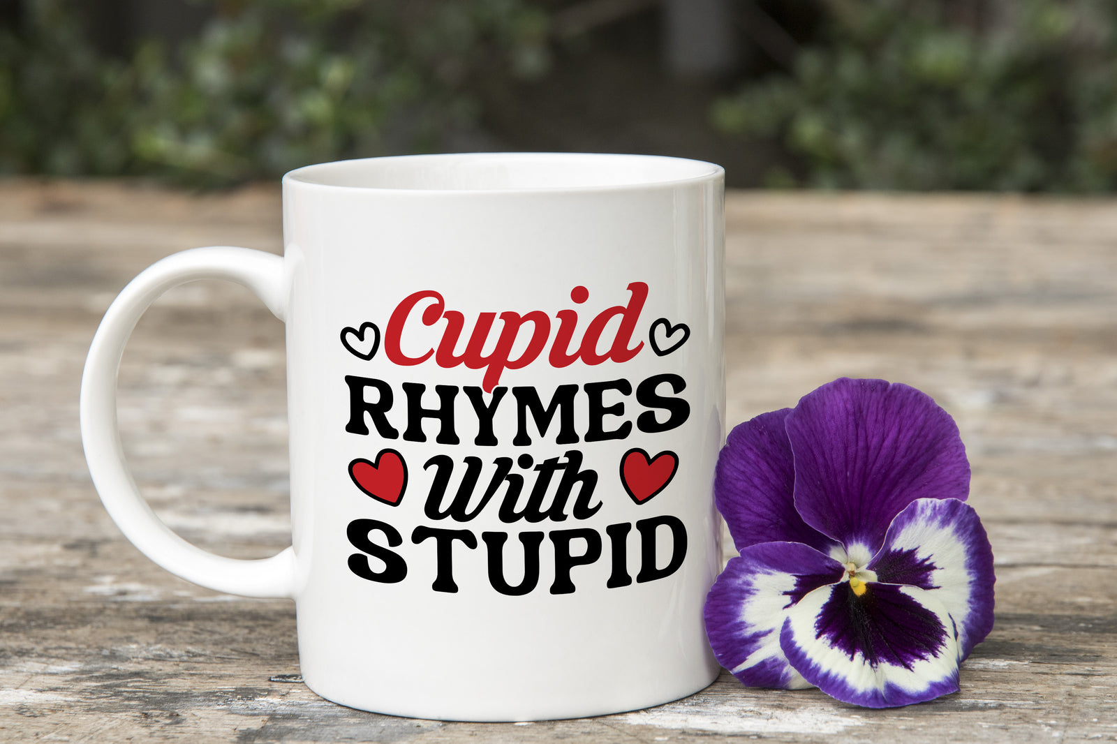 Cupid Rhymes with Stupid Anti Valentine's Day Novelty Mug Coffee Cup