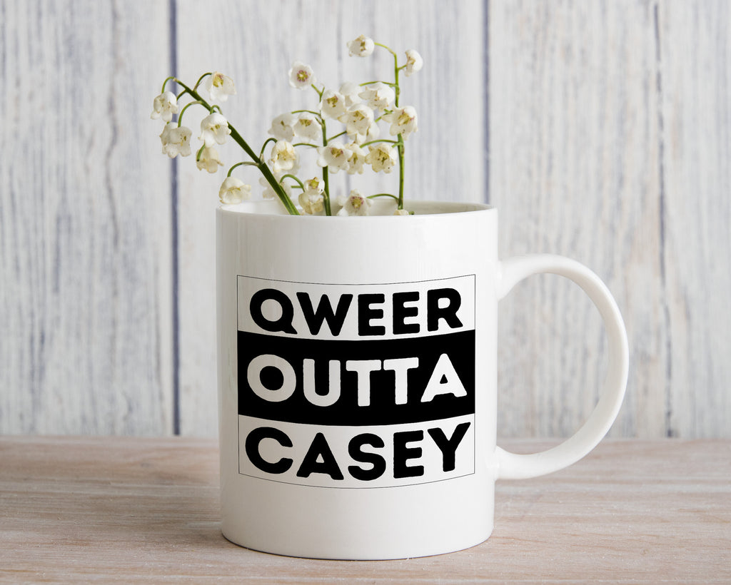 Qweer outta Casey ACT Novelty Mug Gay Pride LGBTQIA Coffee Cup
