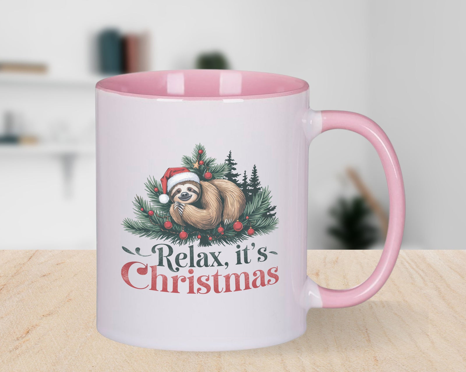 Relax it's Christmas Sloth Novelty Mug Fun Coffee Cup
