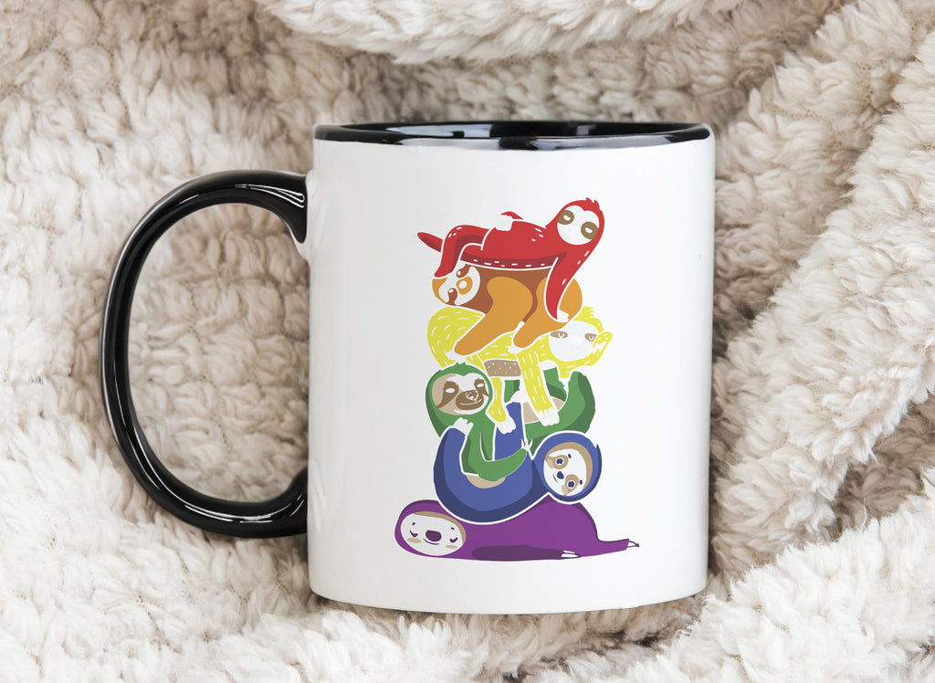 Sloth Pride Rainbow Novety Mug Love Coffee Cup