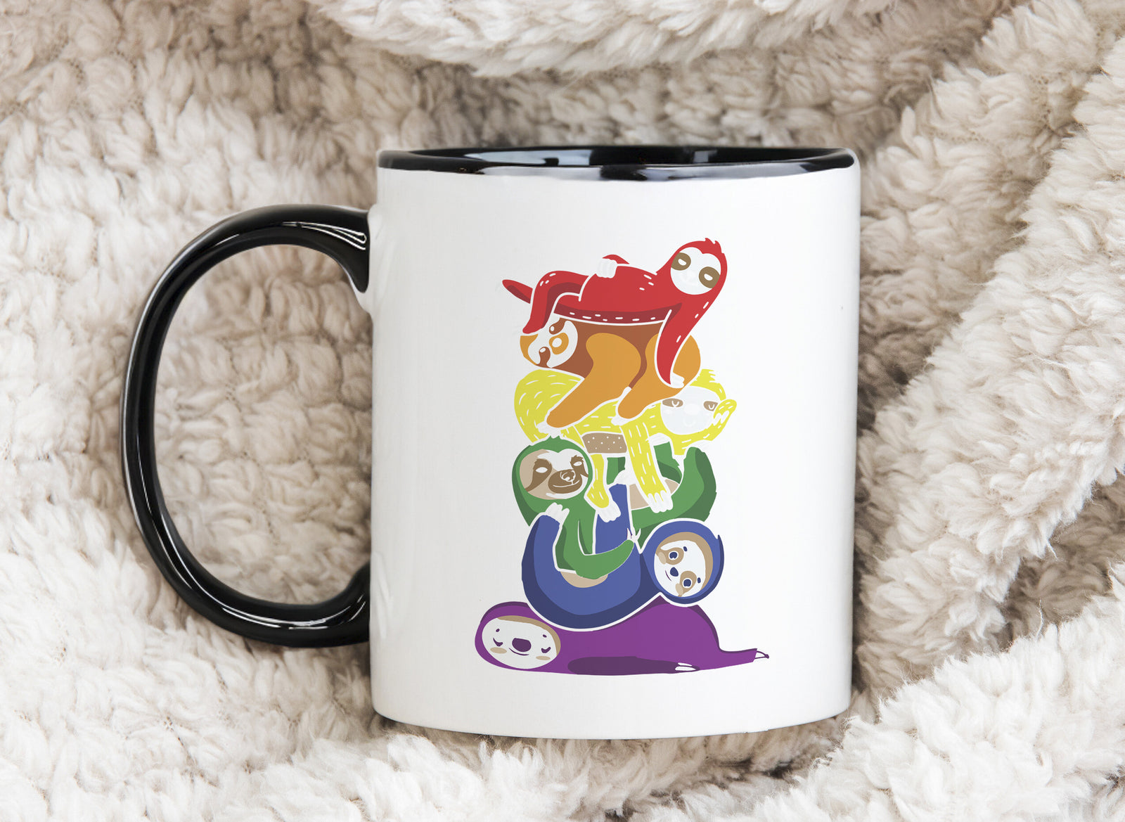 Sloth Pride Rainbow Novety Mug Love Coffee Cup