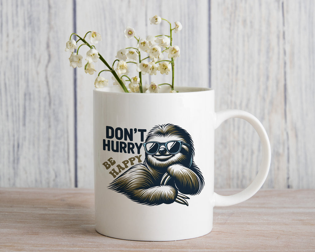 Sloth Mug Don't Hurry Be Happy Coffee Novelty Cup