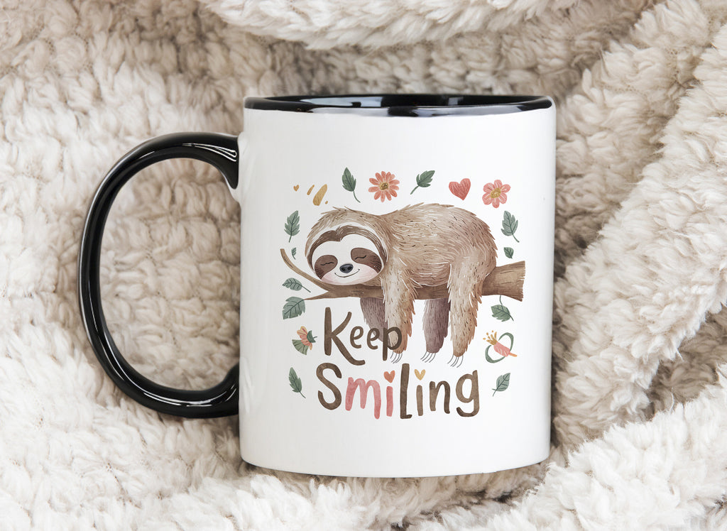 Sloth Mug Keep Smiling Happy Coffee Novelty Cup
