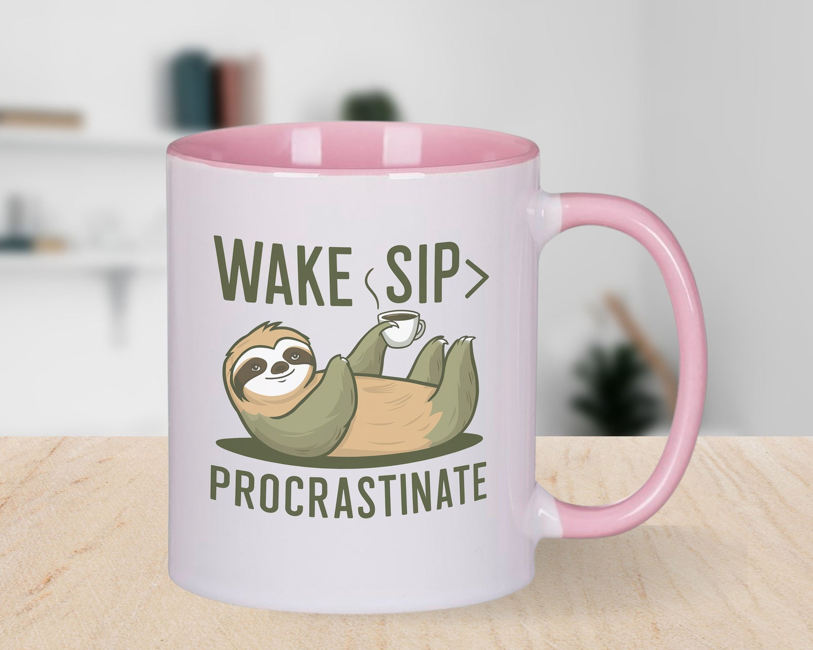 Sloth Mug Wake Up Procrastinate Sip Coffee Novelty Cup